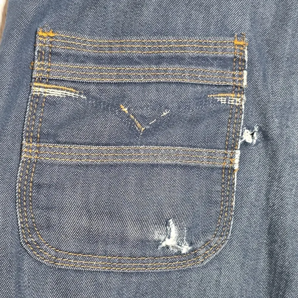 Vintage Levi’s For Men Orange Tab Jeans 34x29 Dark Wash Straight Leg Distressed